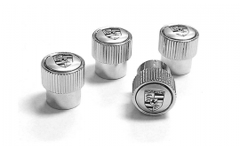 Porsche Valve Stem Caps- Silver Crest