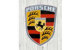 Porsche Heritage enamel sign Porsche Crest