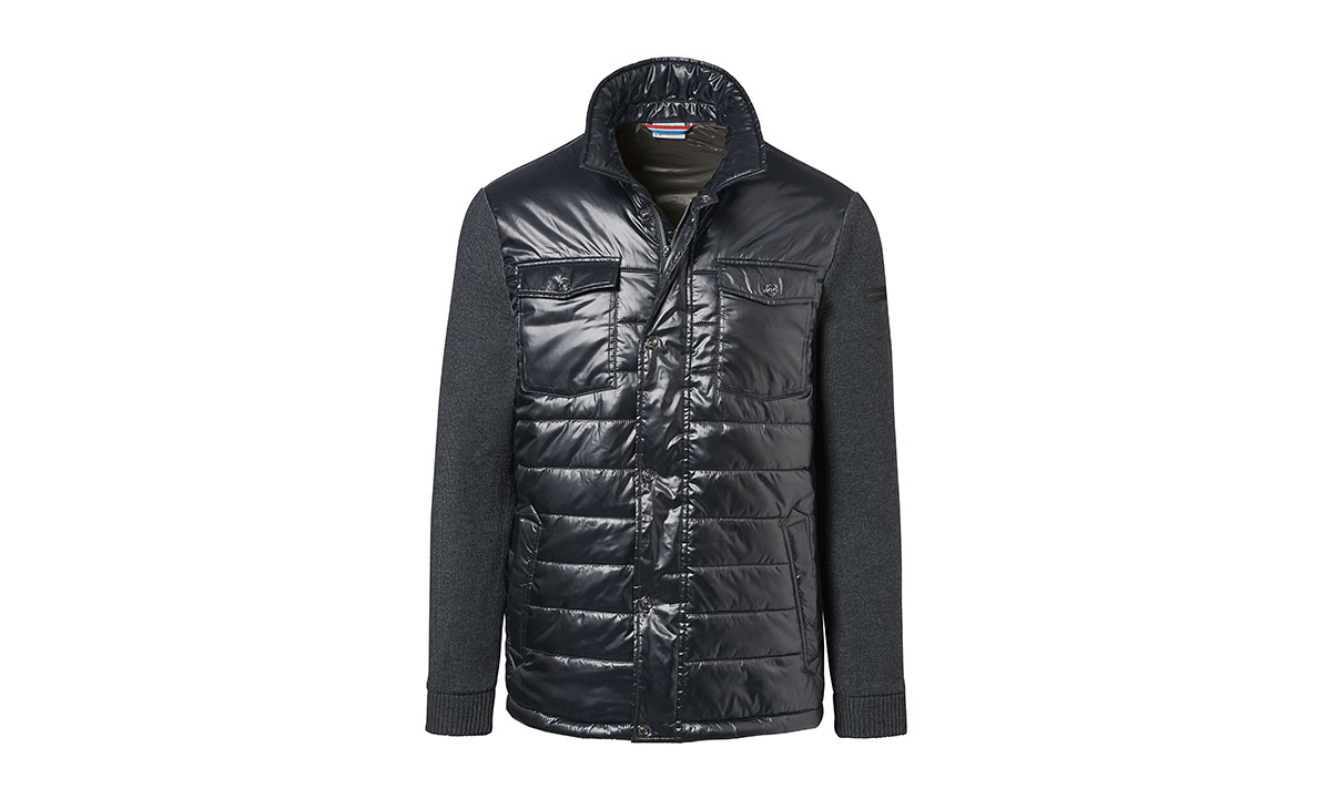mens jacket with knitted sleeves