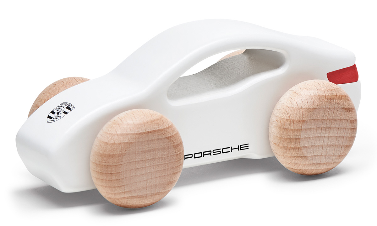 Porsche Wooden Toy Taycan Collection Kids White Red Wooden Toy Car Great Gift 