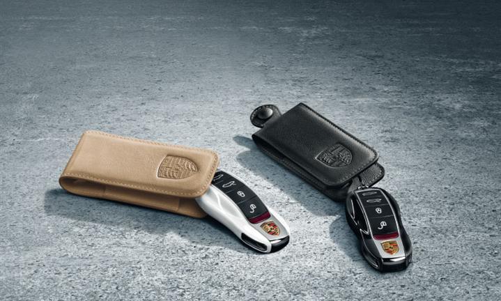 Macan Tukellen for Porsche Leather Key Fob Cover with Keychain Key Shell Compatible with Porsche Panamera Cayenne 911-Brown