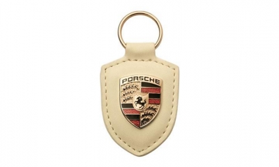 Porsche Crest Keyring - White