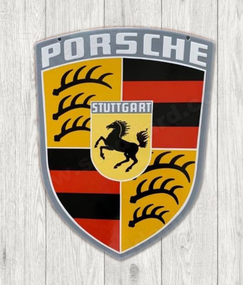 Porsche Heritage enamel sign Porsche Crest