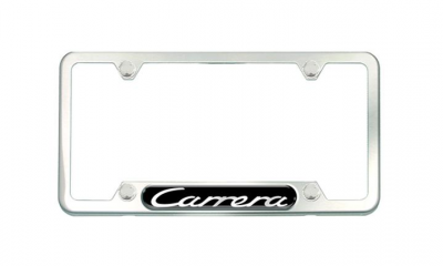 Porsche 911 Carrera Stainless Steel License Plate Frame, Brushed